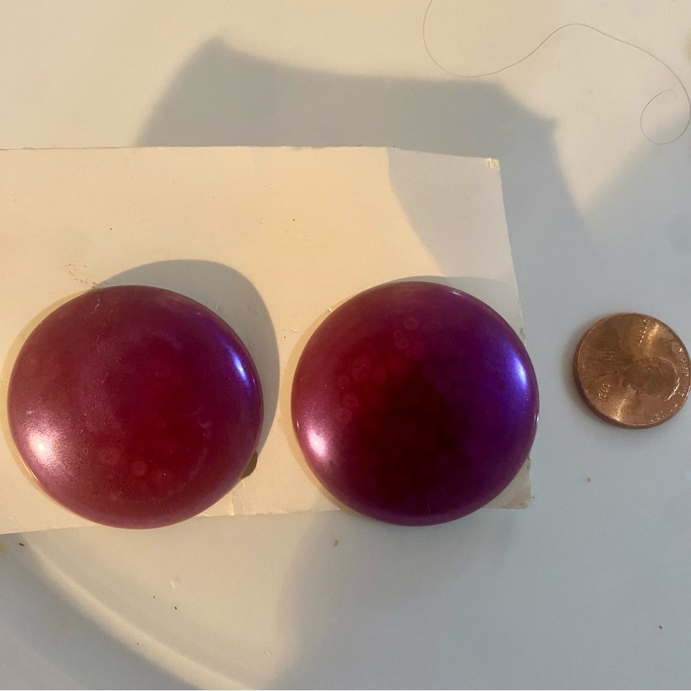 Kickass Vintage Magenta Button Earrings for Maximalists